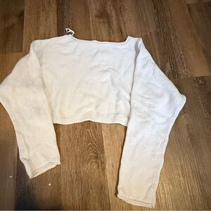 Garage Cream Long Sleeve Cropped Top